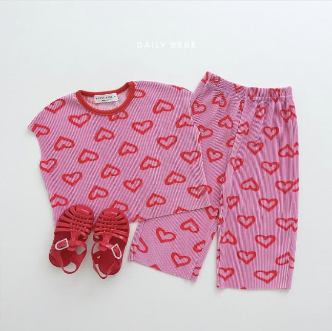 Daily Bebe - Korean Children Fashion - #childrensboutique - Pattern Pleats Top Bottomn Set - 8