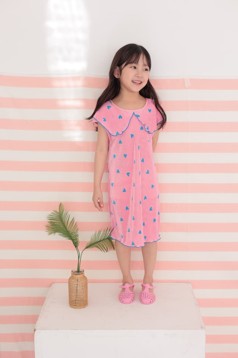 Dalla - Korean Children Fashion - #childrensboutique - Heart Pleats One-piece - 6