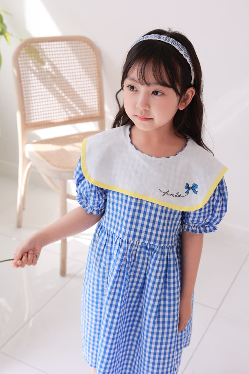 Dalla - Korean Children Fashion - #fashionkids - Ribbon Check One-piece - 7