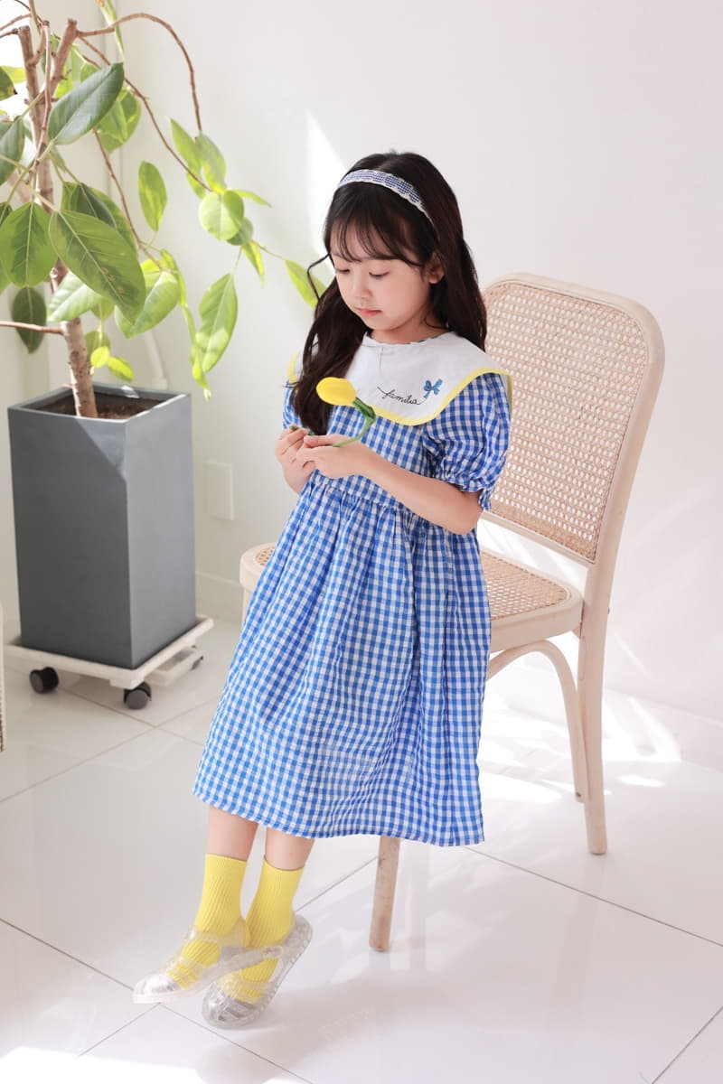 Dalla - Korean Children Fashion - #kidsstore - Ribbon Check One-piece - 9
