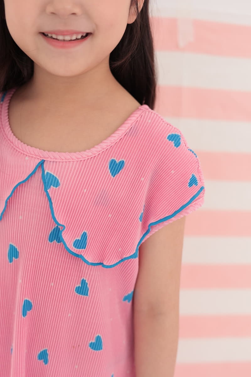 Dalla - Korean Children Fashion - #kidzfashiontrend - Heart Pleats One-piece - 12