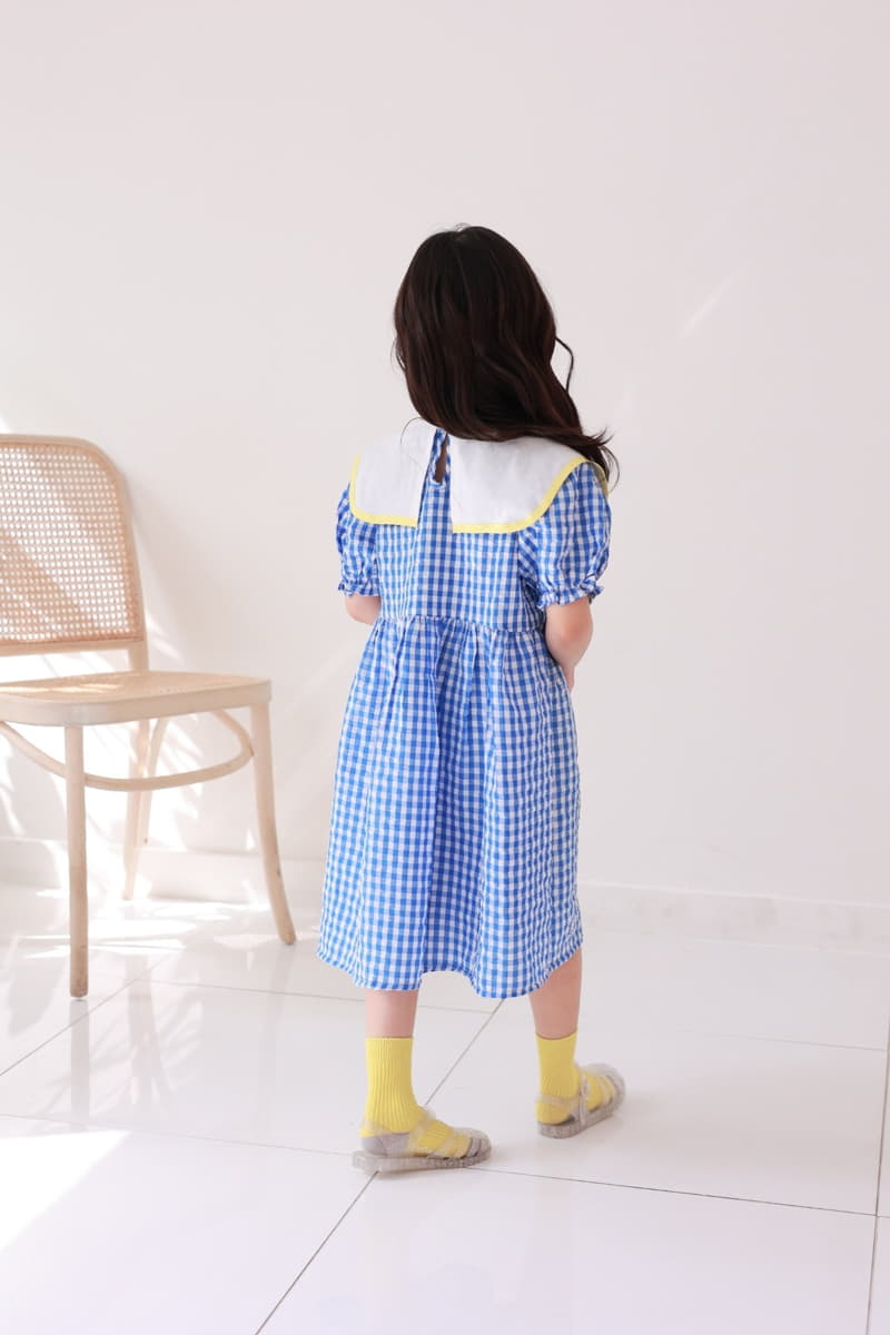 Dalla - Korean Children Fashion - #littlefashionista - Ribbon Check One-piece - 12