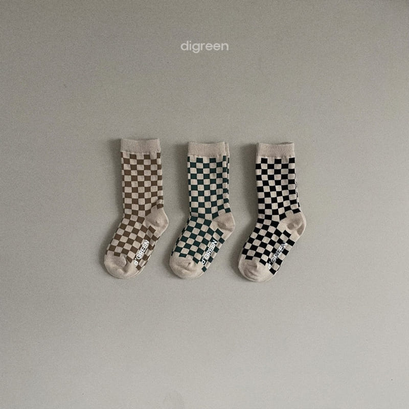 Digreen - Korean Children Fashion - #childofig - Checker Boad Socks - 10