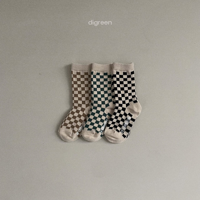 Digreen - Korean Children Fashion - #childrensboutique - Checker Boad Socks - 11