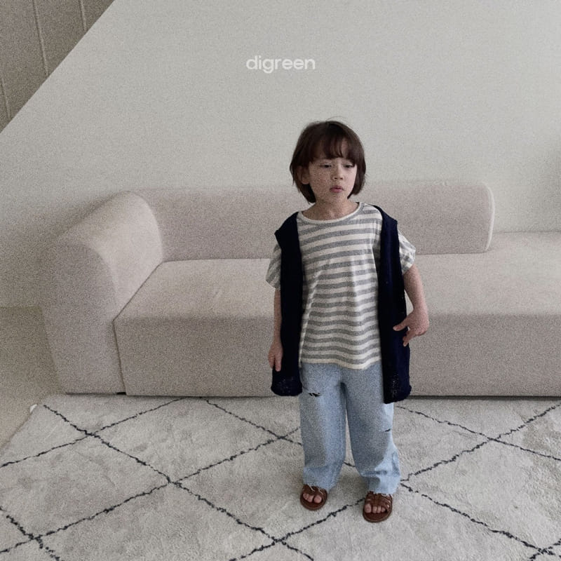 Digreen - Korean Children Fashion - #discoveringself - Natural Stripes Tee - 5