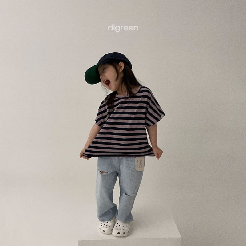 Digreen - Korean Children Fashion - #kidsshorts - Natural Stripes Tee - 7