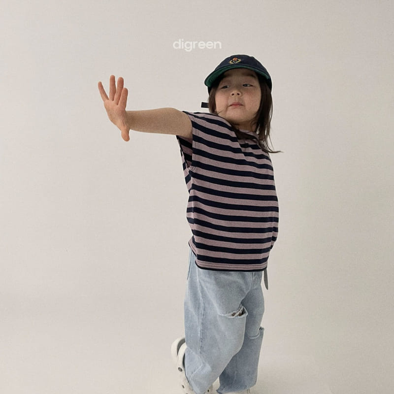 Digreen - Korean Children Fashion - #kidsstore - Natural Stripes Tee - 8