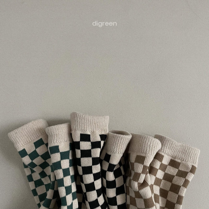 Digreen - Korean Children Fashion - #kidzfashiontrend - Checker Boad Socks