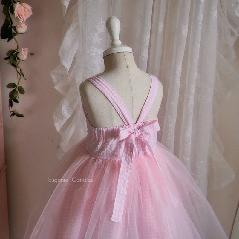 Eugenie Candies - Korean Children Fashion - #designkidswear - Pink Bell One-piece - 2