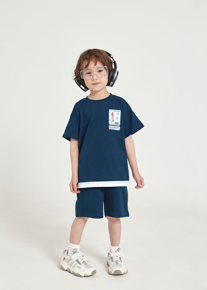 Fashion King - Korean Children Fashion - #kidsshorts - Space Layered Top Bottom Set - 8