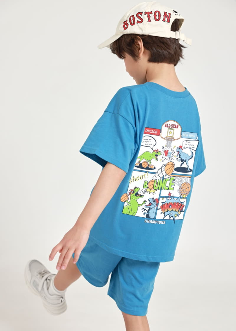 Fashion King - Korean Children Fashion - #kidsshorts - Dino Top Bottom Set - 7