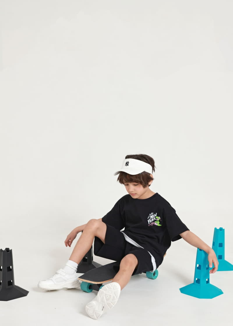 Fashion King - Korean Children Fashion - #kidsshorts - Dino Board Layered Top Bottom Set - 3