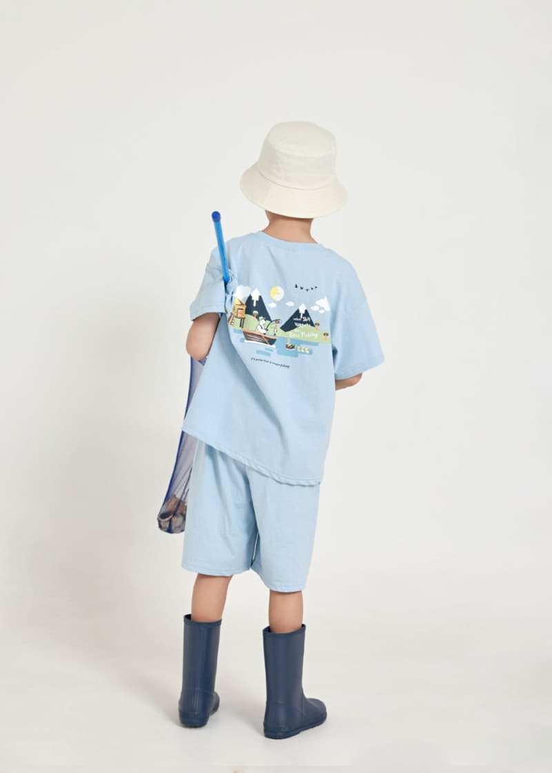 Fashion King - Korean Children Fashion - #kidsstore - Pola Fishing Top Bottom Set - 7