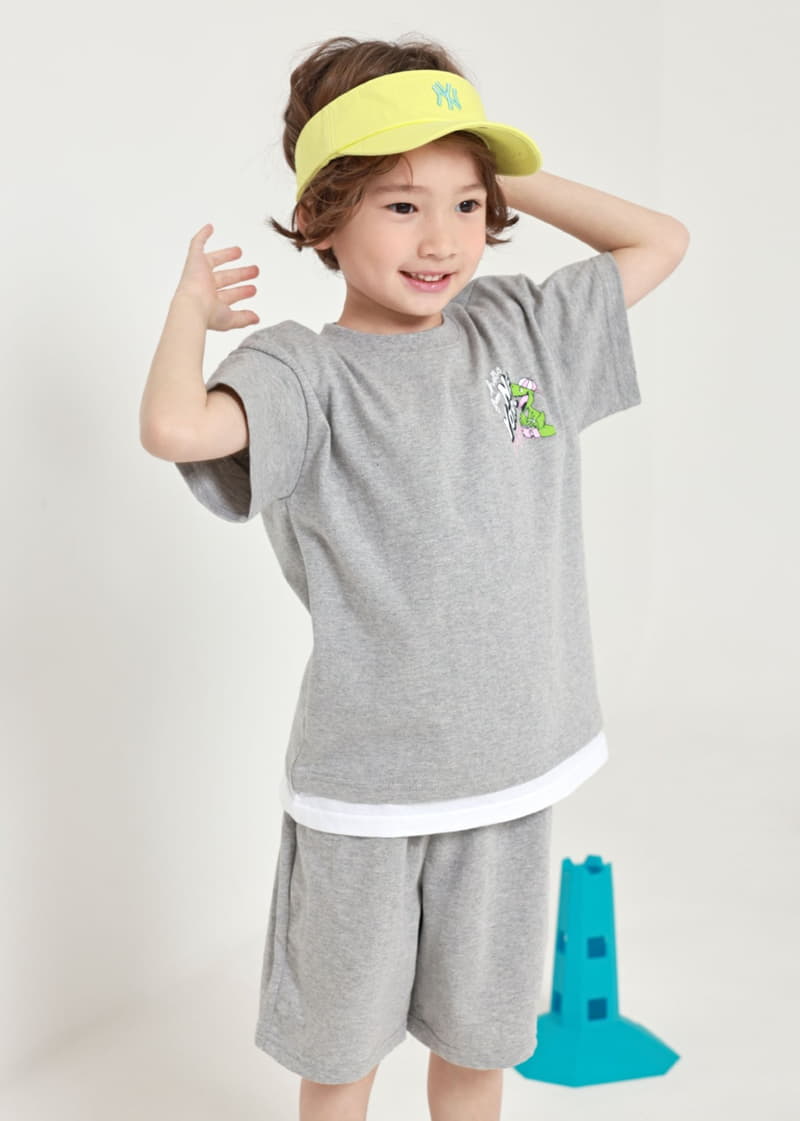 Fashion King - Korean Children Fashion - #kidzfashiontrend - Dino Board Layered Top Bottom Set - 5
