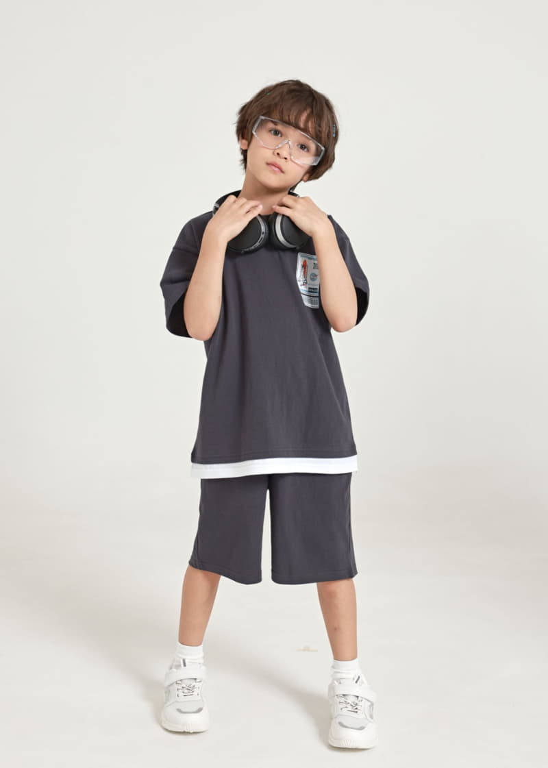 Fashion King - Korean Children Fashion - #toddlerclothing - Space Layered Top Bottom Set