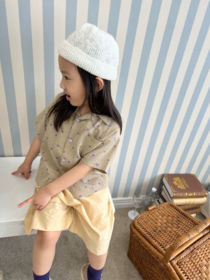 Fine Studio - Korean Children Fashion - #kidsshorts - Dot Silk Shirt - 10