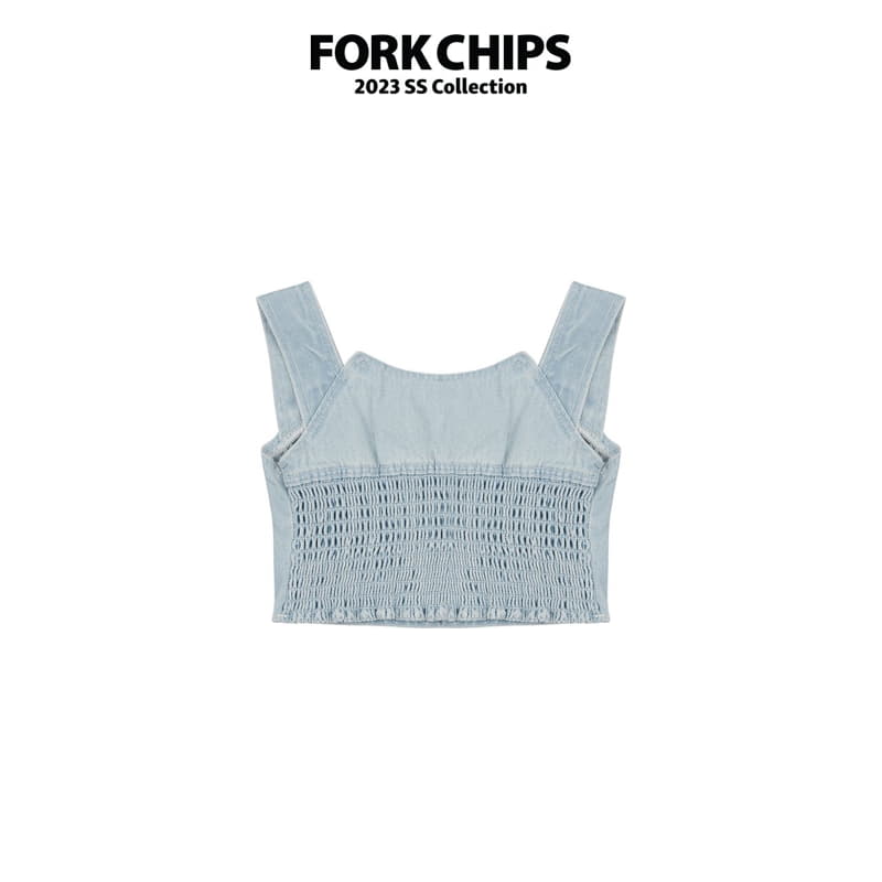 Fork Chips - Korean Children Fashion - #Kfashion4kids - Lilly Denim Crop Top