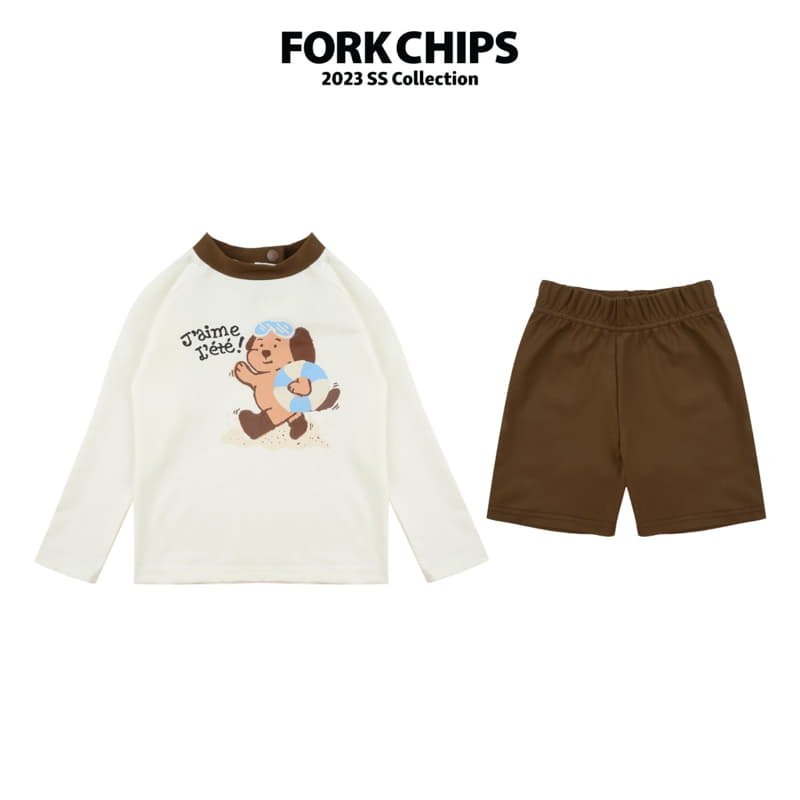 Fork Chips - Korean Children Fashion - #Kfashion4kids - Sand Puppy Rashguard