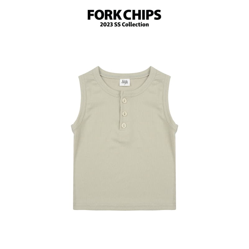 Fork Chips - Korean Children Fashion - #fashionkids - Lazy Rib Sleeveless - 2