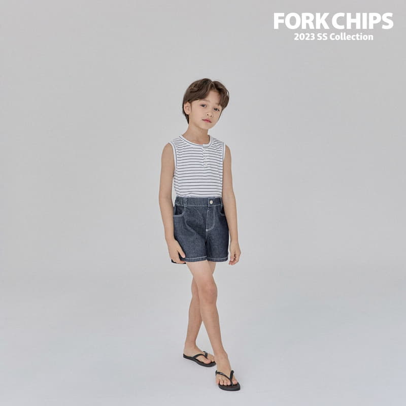 Fork Chips - Korean Children Fashion - #kidsshorts - More Denim Shorts - 8