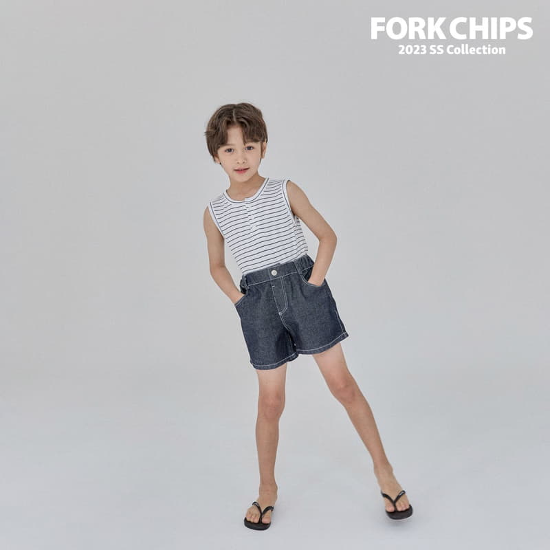 Fork Chips - Korean Children Fashion - #kidzfashiontrend - More Denim Shorts - 10