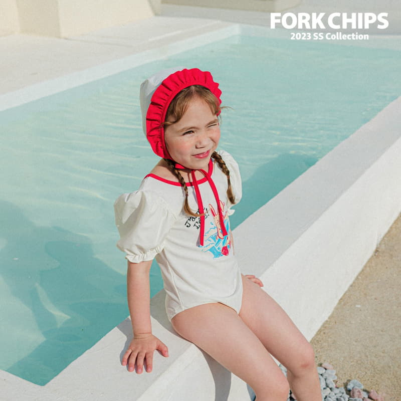 Fork Chips - Korean Children Fashion - #littlefashionista - Frill Swim Hat - 5