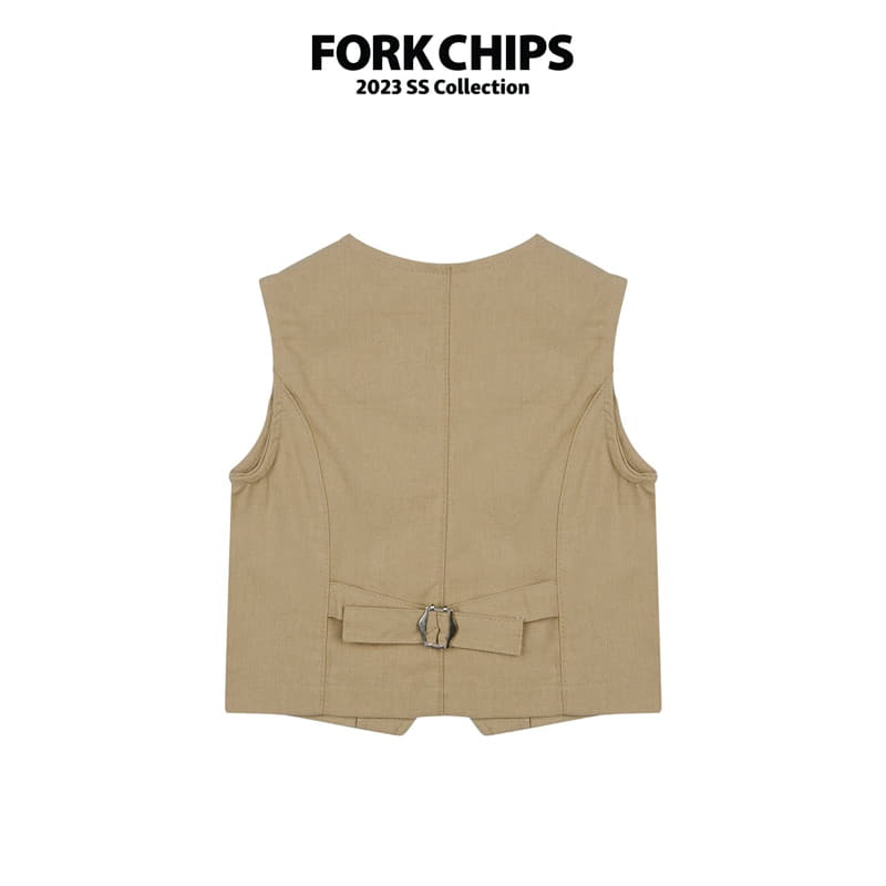 Fork Chips - Korean Children Fashion - #magicofchildhood - Live Linen Vest - 2