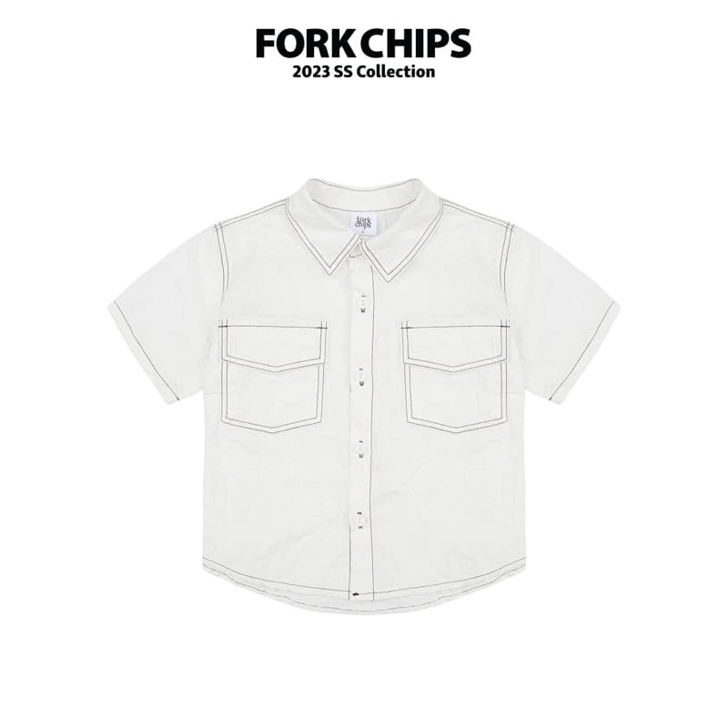 Fork Chips - Korean Children Fashion - #magicofchildhood - Rinkle Stitch Shirt