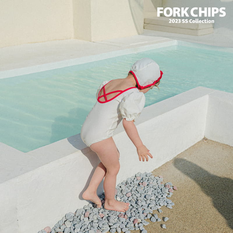 Fork Chips - Korean Children Fashion - #minifashionista - Frill Swim Hat - 7