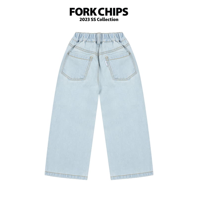 Fork Chips - Korean Children Fashion - #prettylittlegirls - Damage Slit Jeans