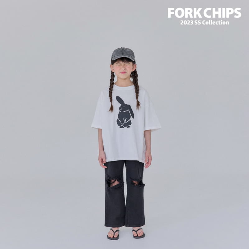 Fork Chips - Korean Children Fashion - #stylishchildhood - Wigle Bunny Tee - 7