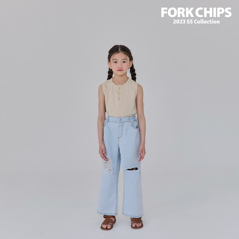 Fork Chips - Korean Children Fashion - #toddlerclothing - Lazy Rib Sleeveless - 12
