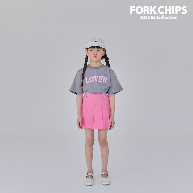 Fork Chips - Korean Children Fashion - #toddlerclothing - Lover Tee - 8