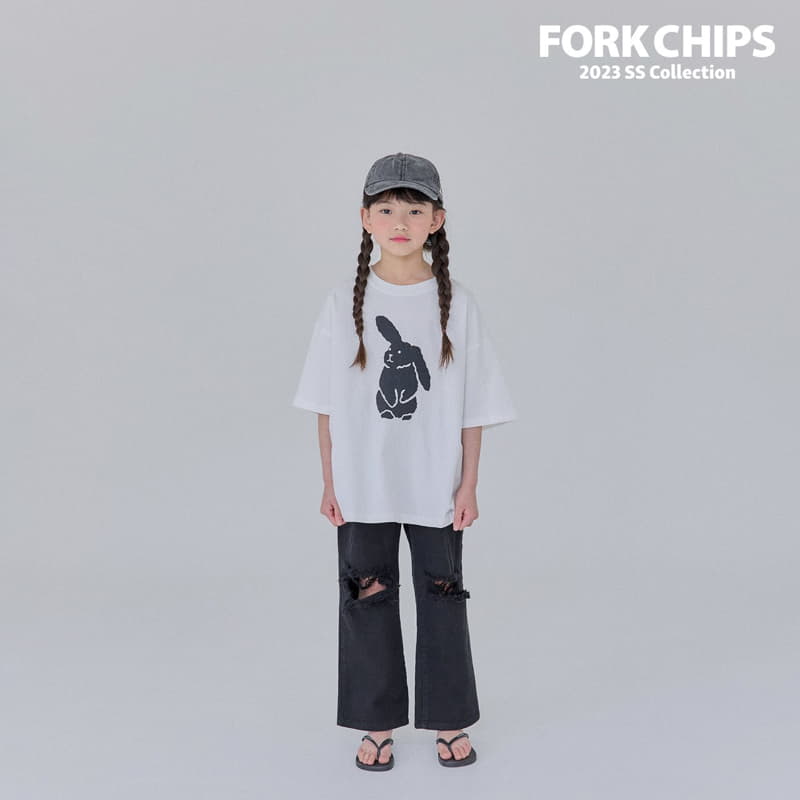 Fork Chips - Korean Children Fashion - #toddlerclothing - Wigle Bunny Tee - 6