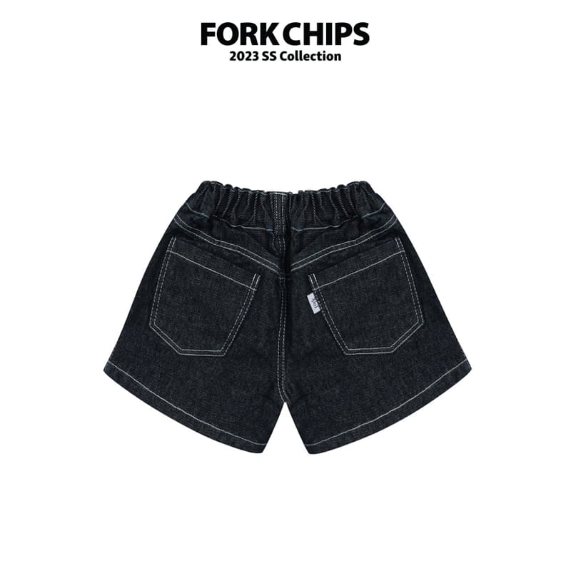 Fork Chips - Korean Children Fashion - #toddlerclothing - More Denim Shorts