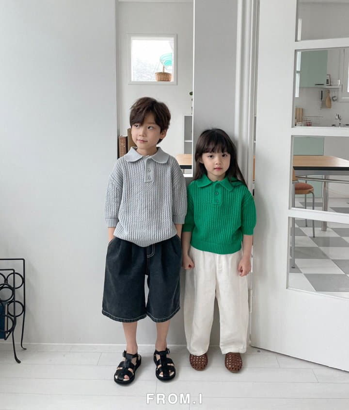 From I - Korean Children Fashion - #childofig - Cotton Collar Knit Tee - 4