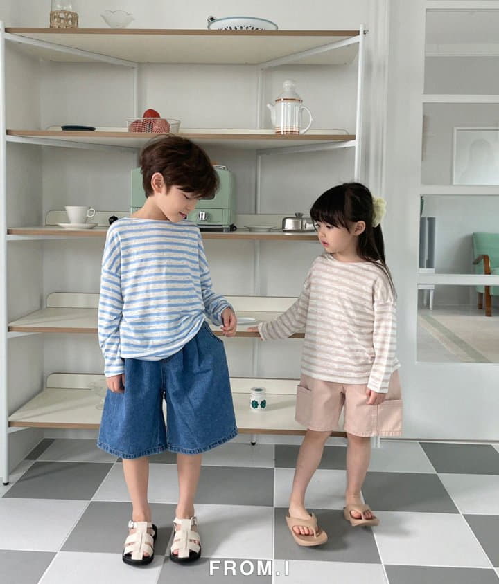 From I - Korean Children Fashion - #minifashionista - Stripes Linen Tee