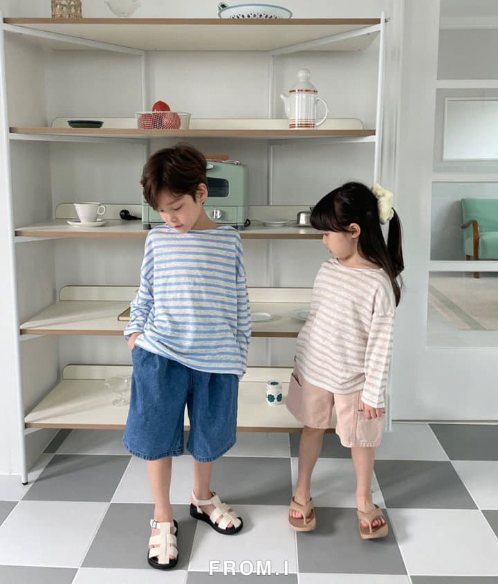 From I - Korean Children Fashion - #todddlerfashion - Stripes Linen Tee - 3