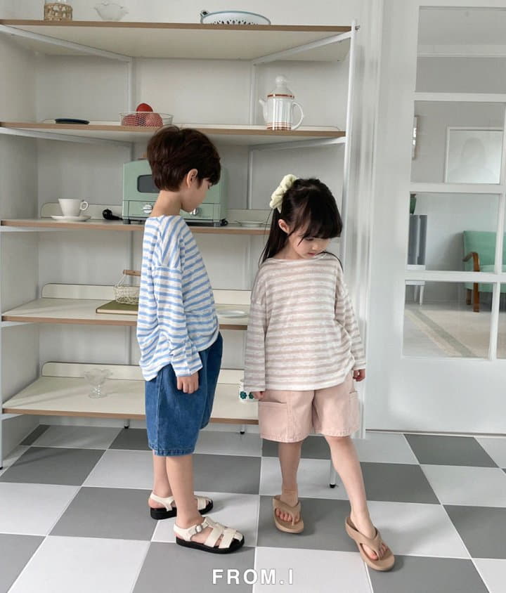 From I - Korean Children Fashion - #todddlerfashion - Stripes Linen Tee - 4