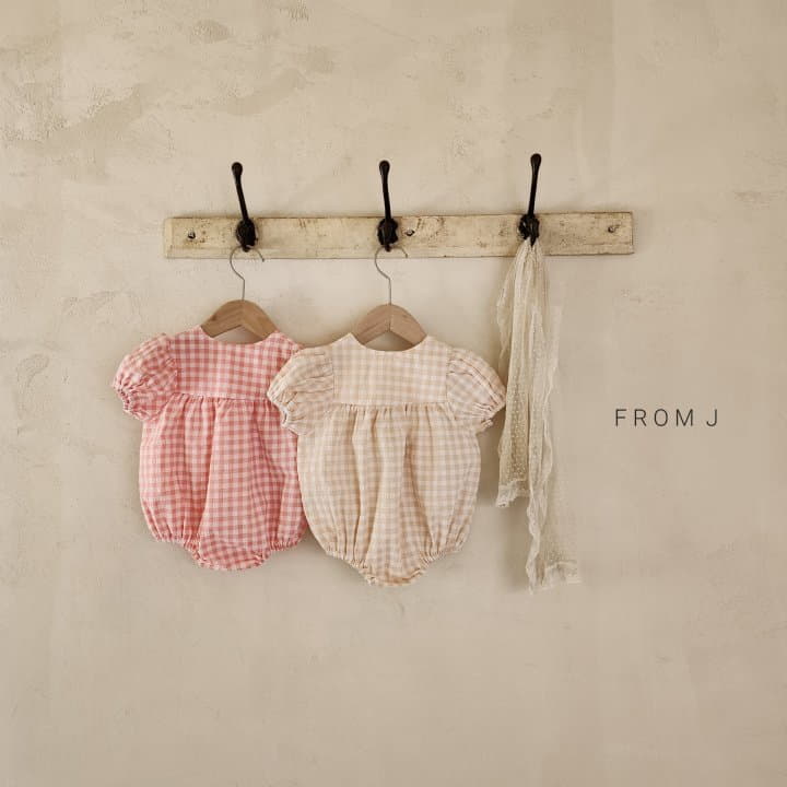 From J - Korean Baby Fashion - #babyoutfit - Check Ribbon Bodysuit