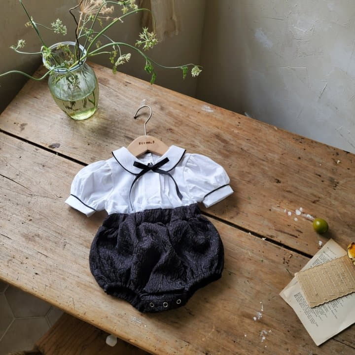 From J - Korean Baby Fashion - #onlinebabyboutique - Sort Sleeves Pintuck Bodysuit Boy - 7