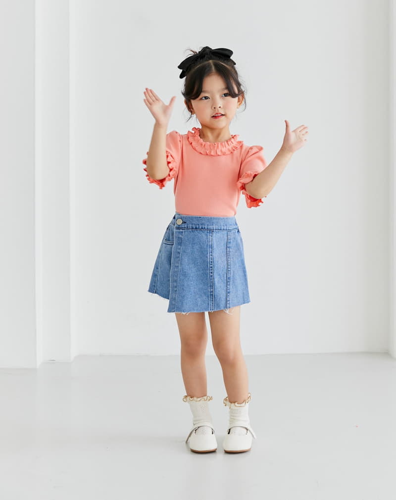 Ggomare - Korean Children Fashion - #Kfashion4kids - Frill Round Tee