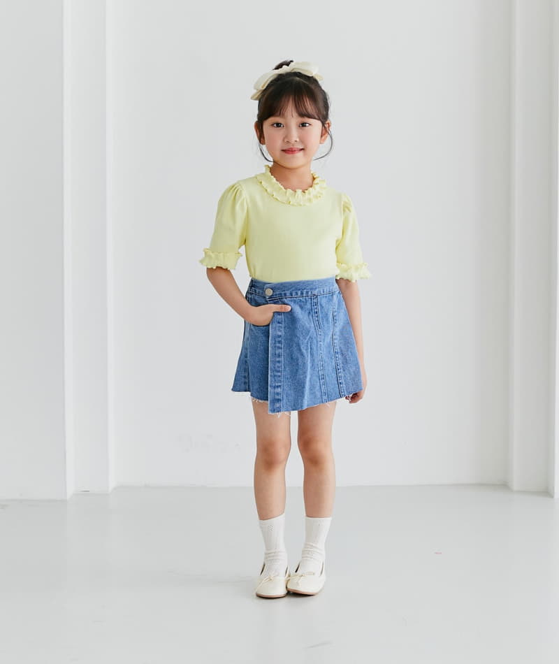 Ggomare - Korean Children Fashion - #prettylittlegirls - Frill Round Tee - 5
