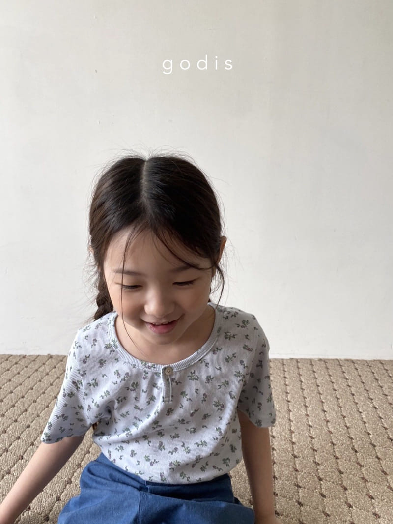 Godis - Korean Children Fashion - #kidsstore - Flower Button Tee - 3