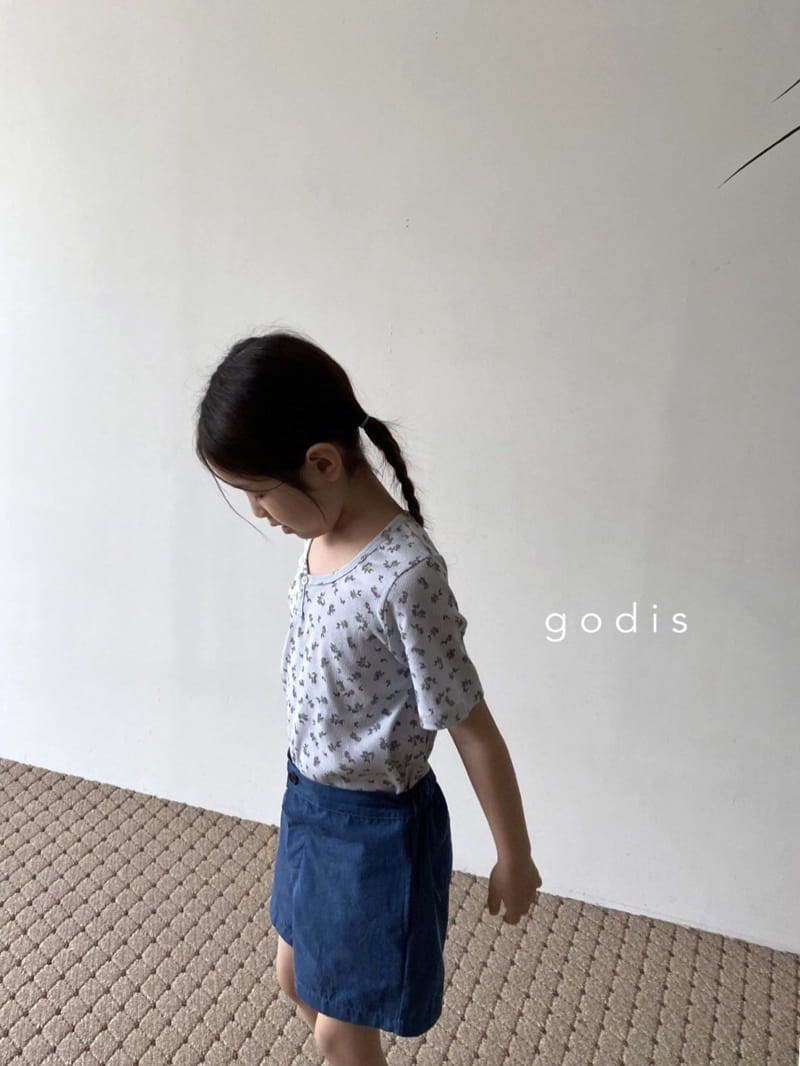 Godis - Korean Children Fashion - #littlefashionista - Flower Button Tee - 6