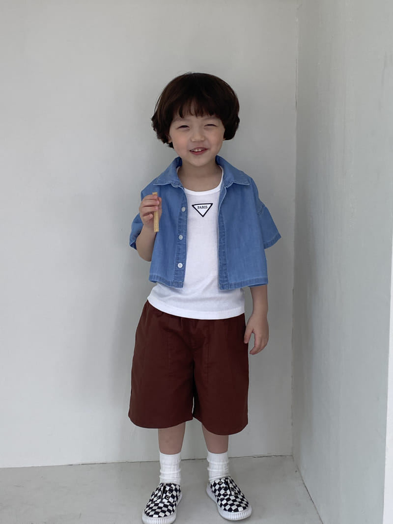Green Tomato - Korean Children Fashion - #designkidswear - Crop Denim Shirt - 3