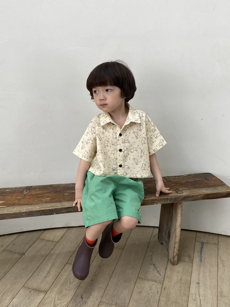 Green Tomato - Korean Children Fashion - #kidsshorts - Rabbit Crop Shirt - 7