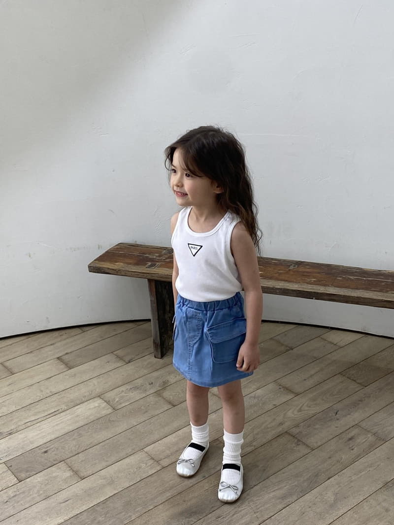 Green Tomato - Korean Children Fashion - #kidsstore - Pocket Denim Skirt - 7