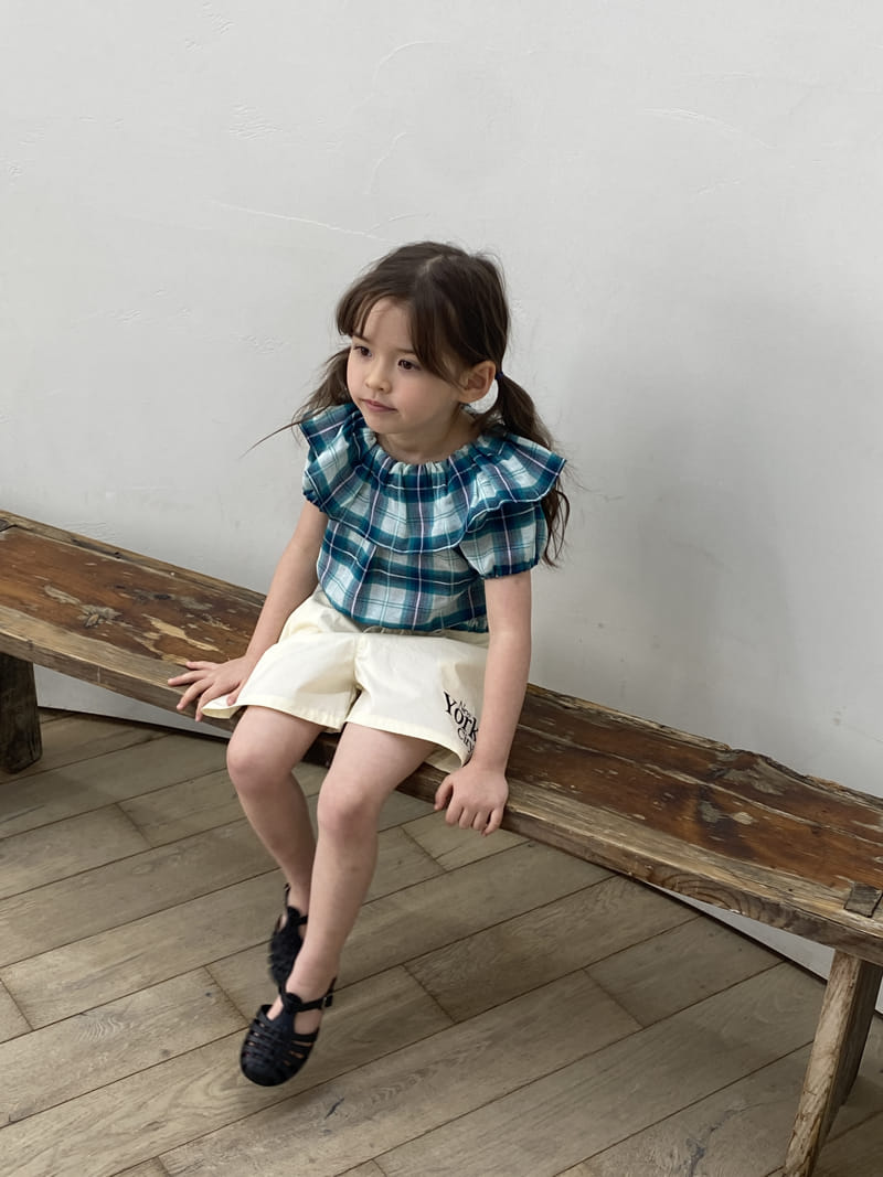 Green Tomato - Korean Children Fashion - #kidsstore - Check Frill Blouse - 6