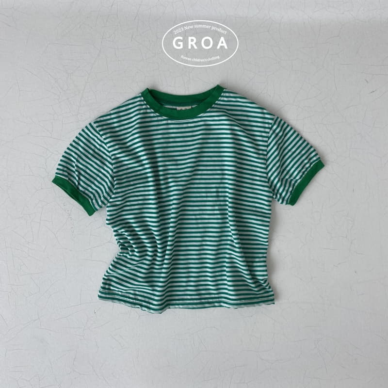 Groa - Korean Children Fashion - #kidsshorts - Line Stripes Tee - 2